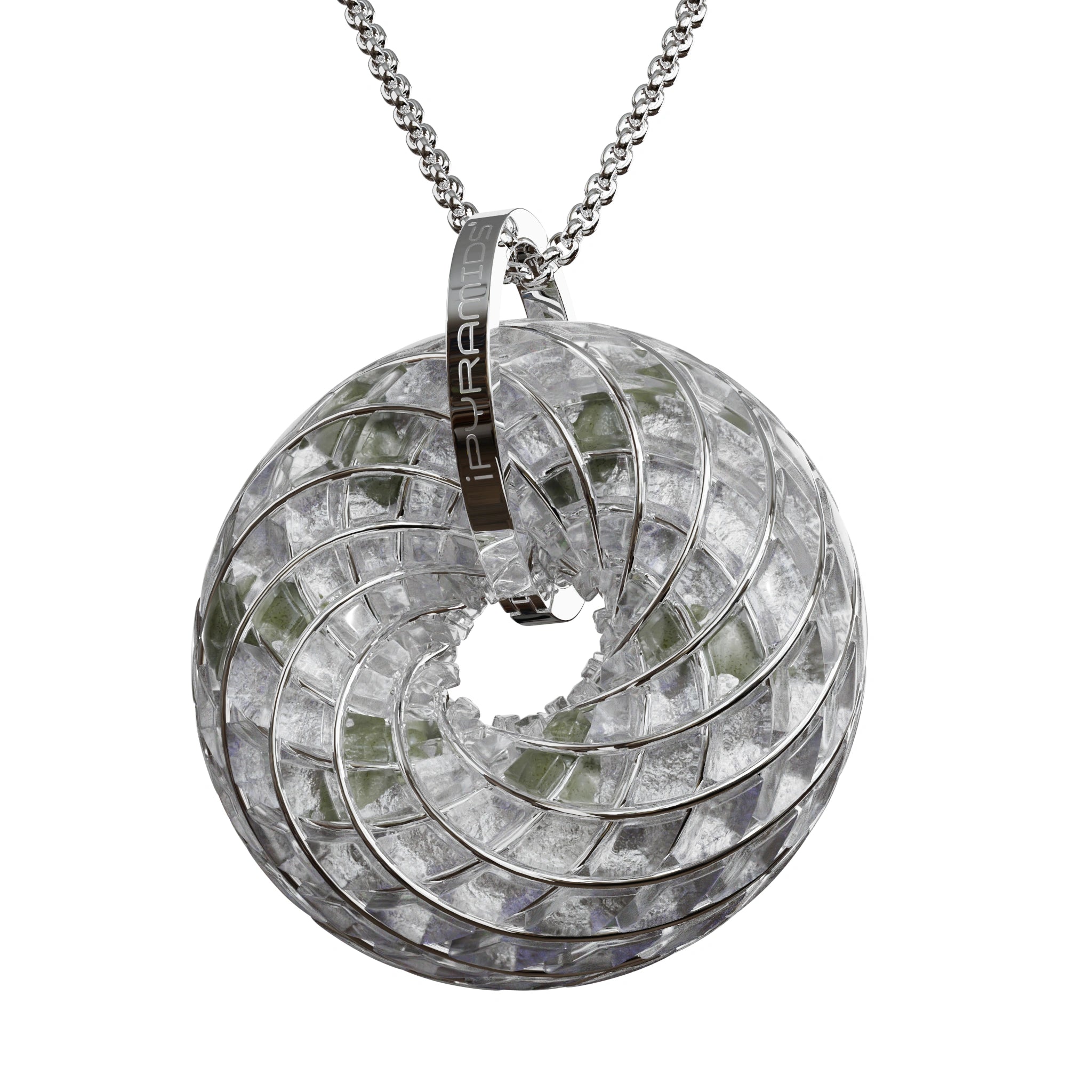 Moldavite & Angel Aura - iTorus iZ Crystal Toroidal Pendant