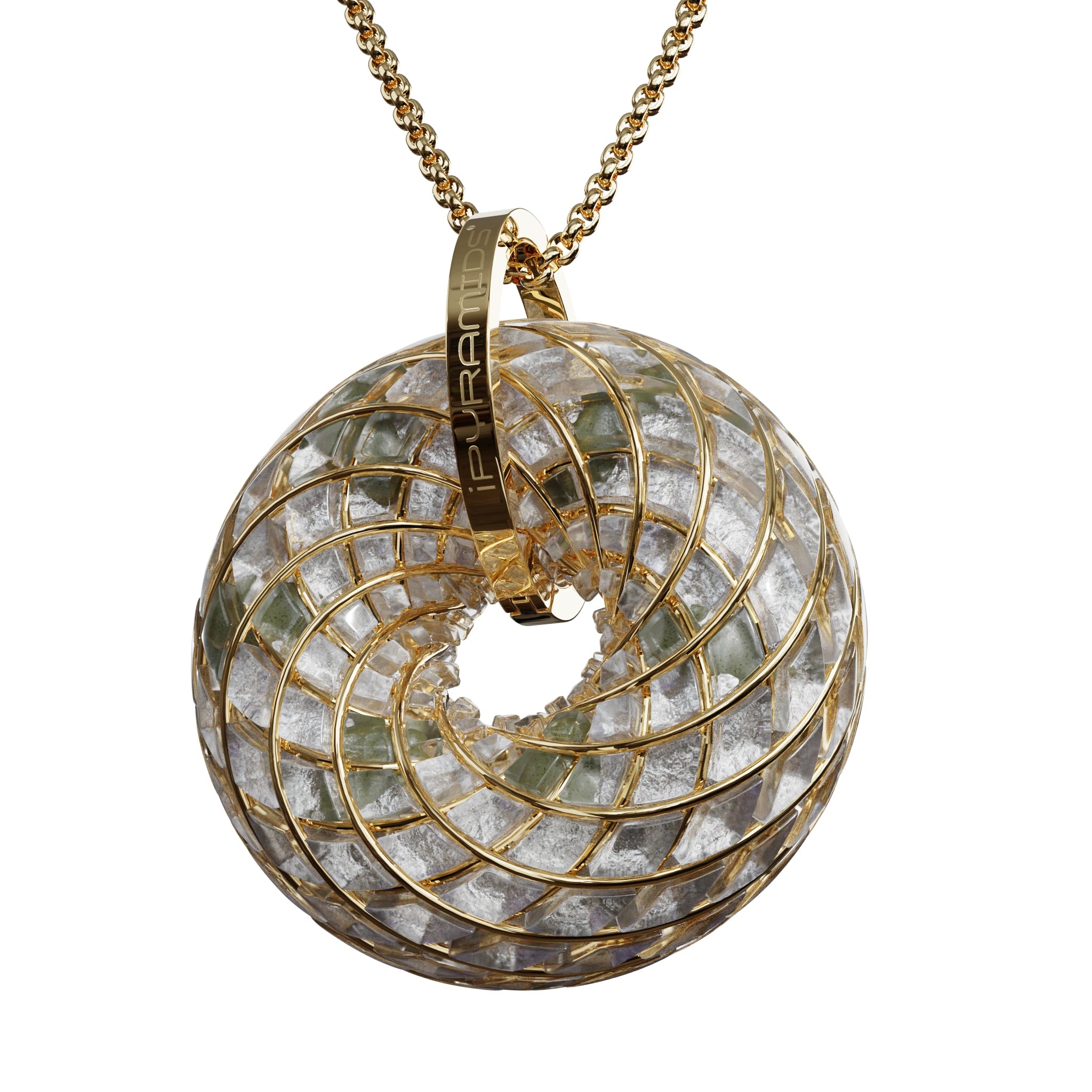 Moldavite & Angel Aura - iTorus iZ Crystal Toroidal Pendant