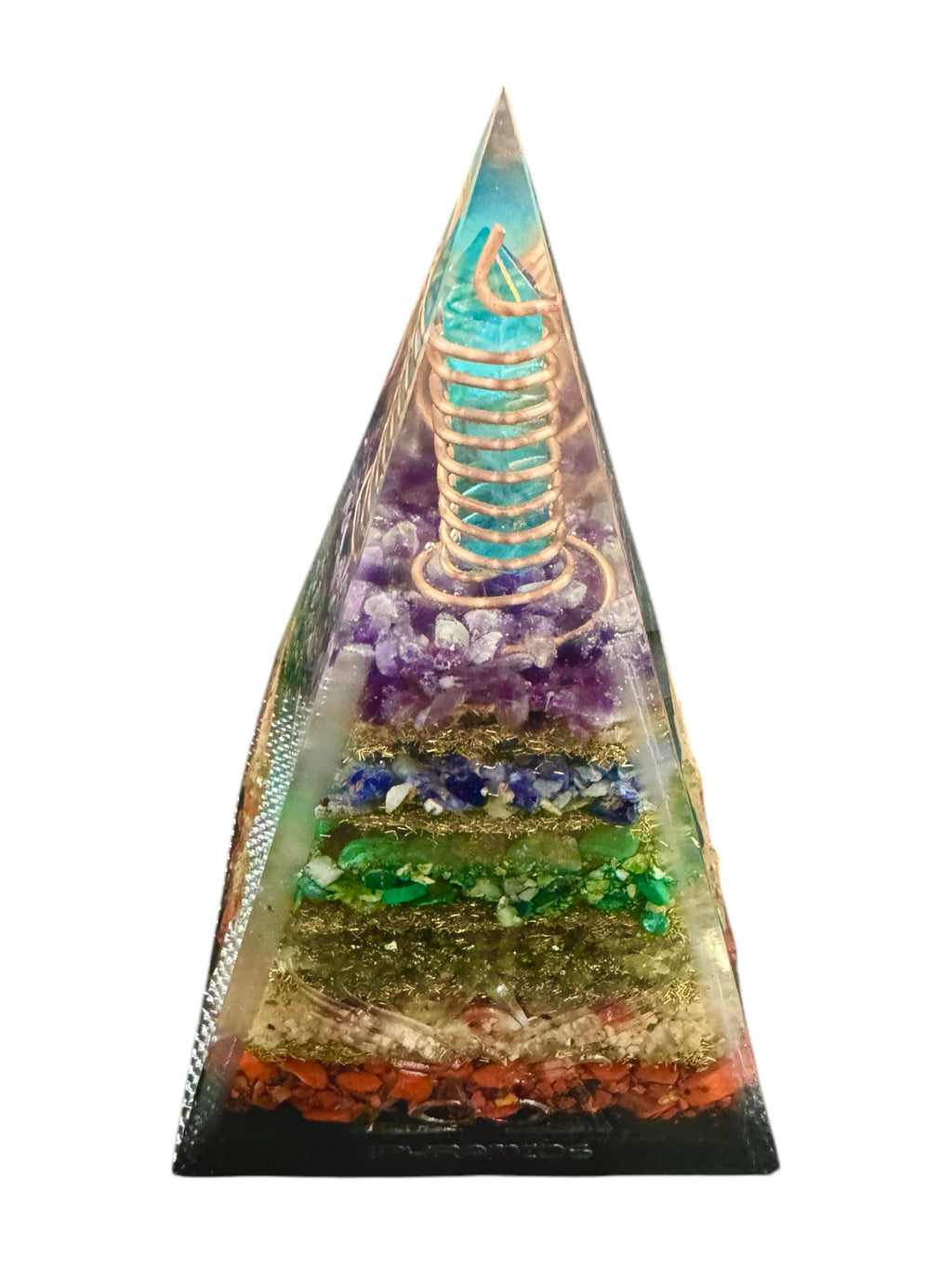 Orgone Nubian, Large 7 Chakras Pyramid