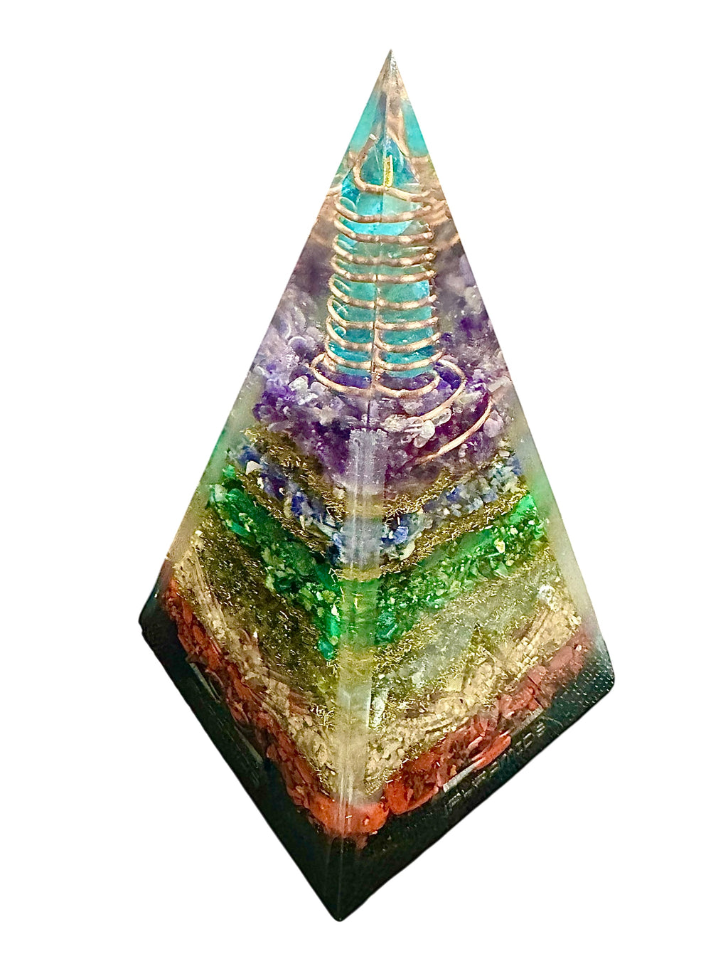 Orgone Nubian, Large 7 Chakras Pyramid