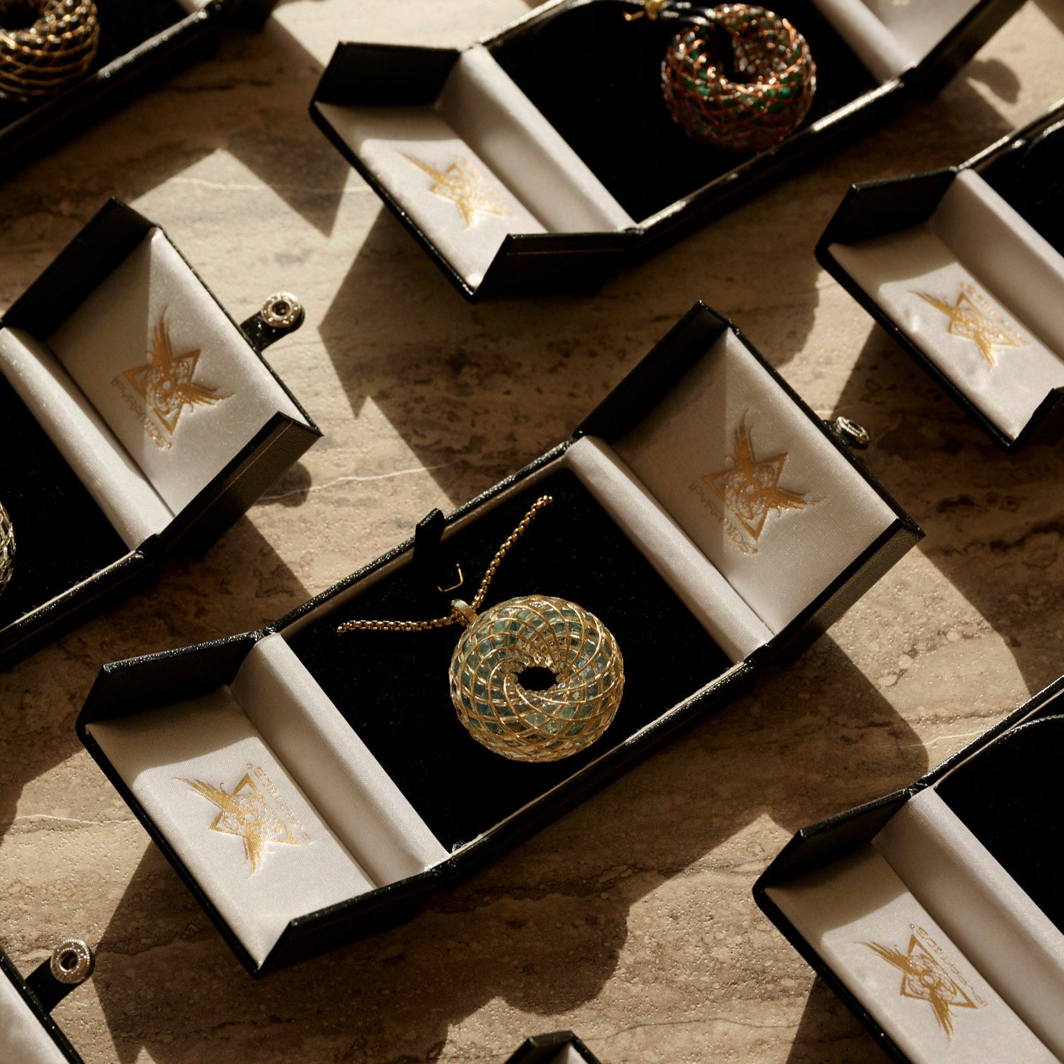 Aqua Superluminal iTorus iZ Crystal Toroidal Pendant