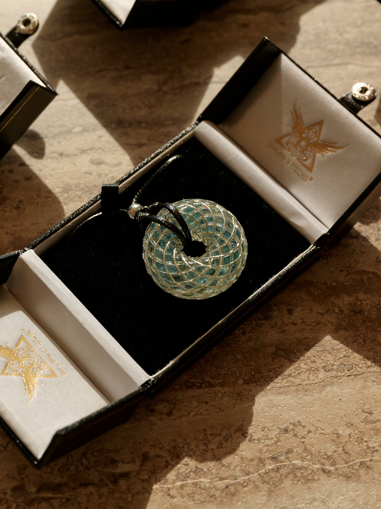 Aqua Superluminal iTorus iZ Crystal Toroidal Pendant