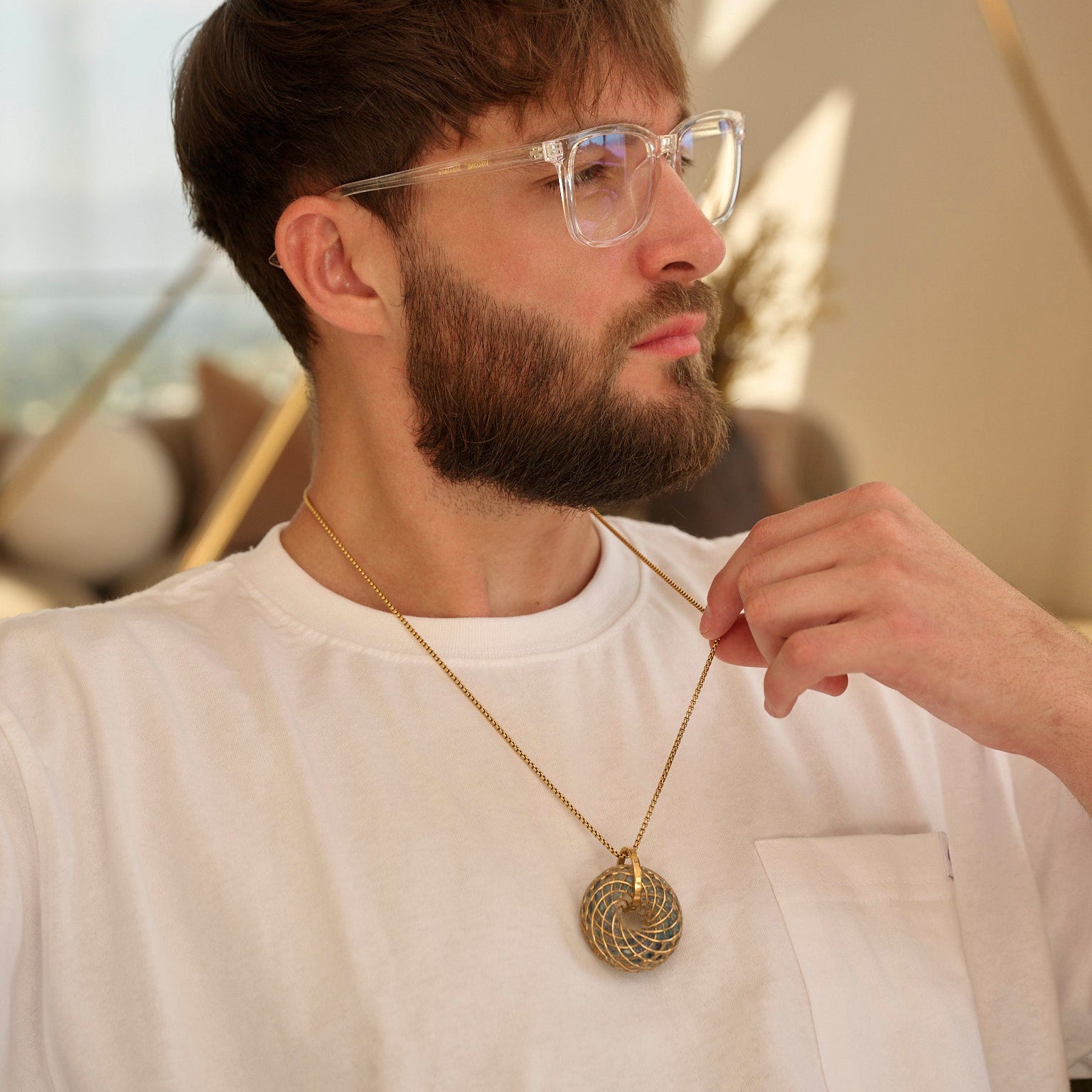 Aqua Superluminal iTorus iZ Crystal Toroidal Pendant