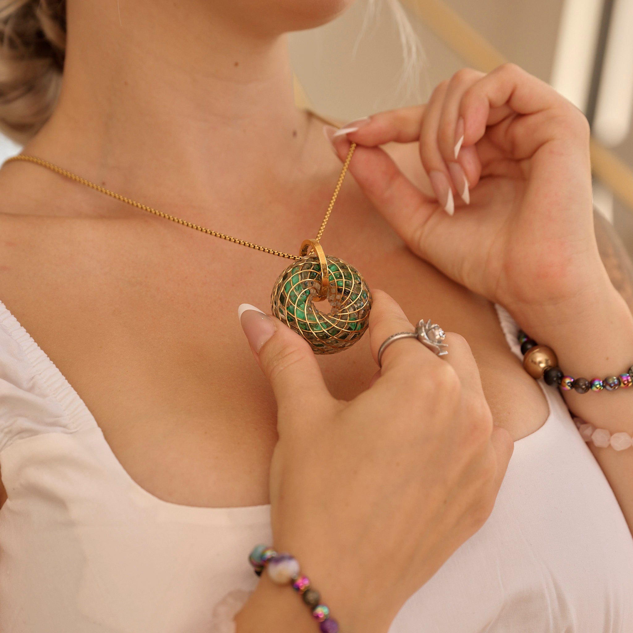 Heart Stone iTorus iZ Crystal Toroidal Pendant