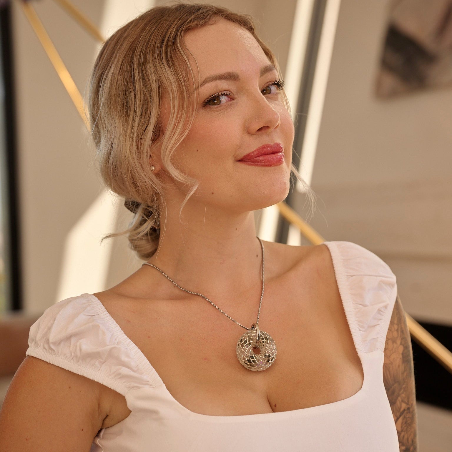 Moldavite & Angel Aura - iTorus iZ Crystal Toroidal Pendant