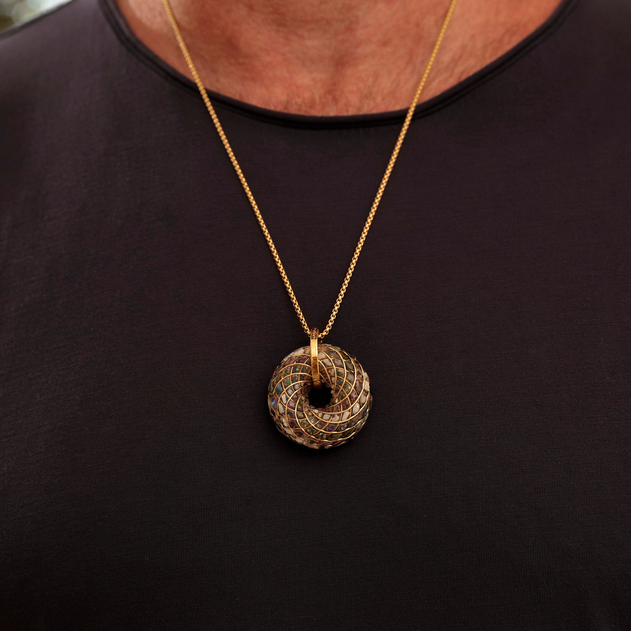 Custom Superluminal Spiral iZ Crystal Toroidal Pendant