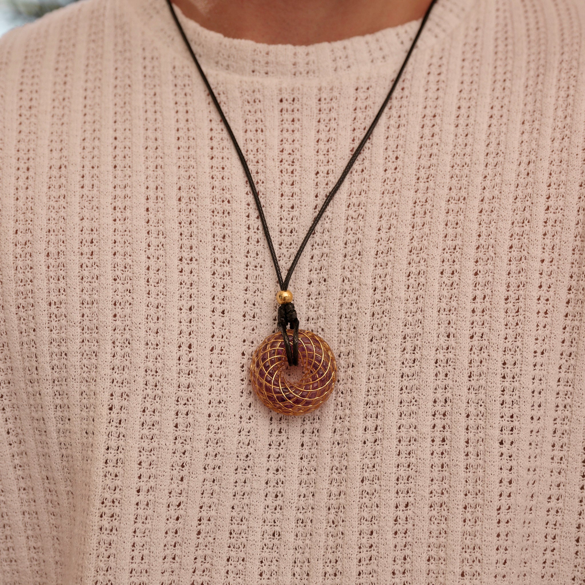 Violet Flame iTorus iZ Crystal Toroidal Pendant