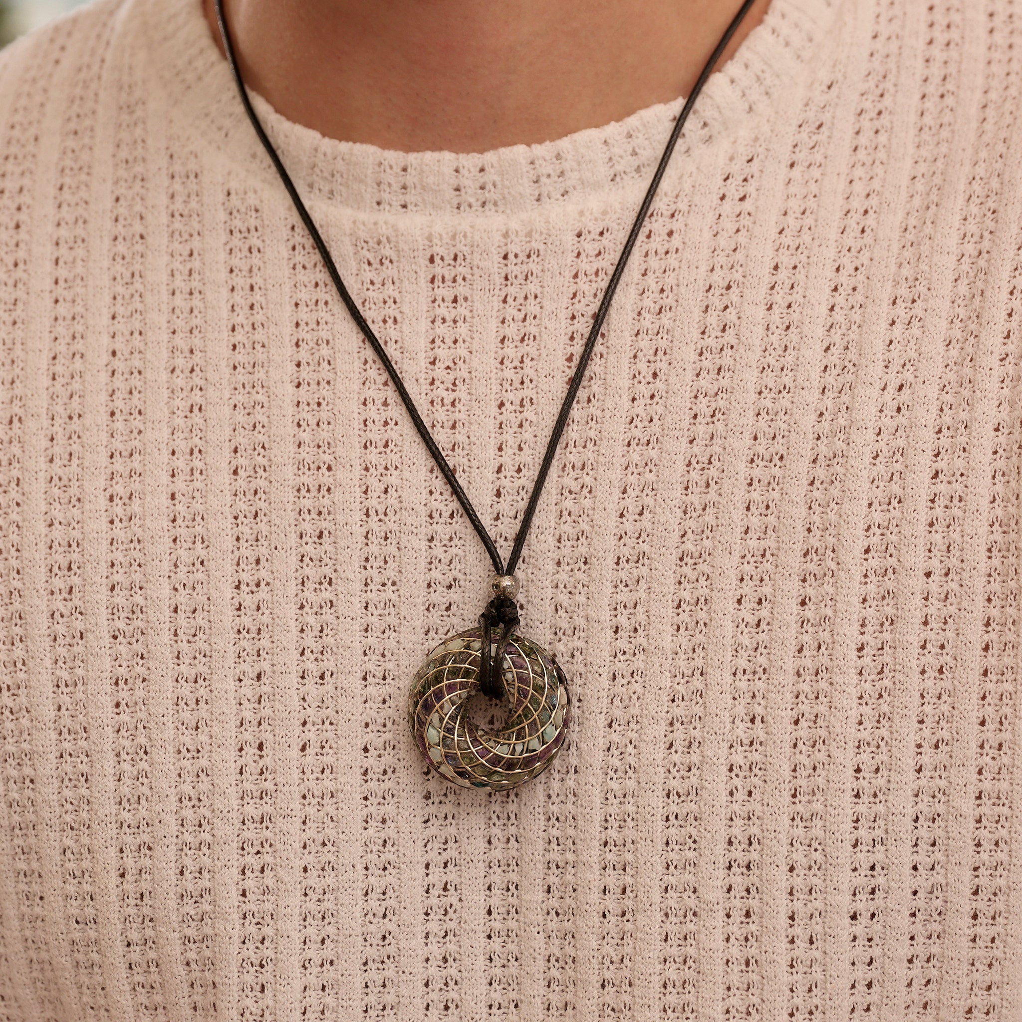 Custom Superluminal Spiral iZ Crystal Toroidal Pendant