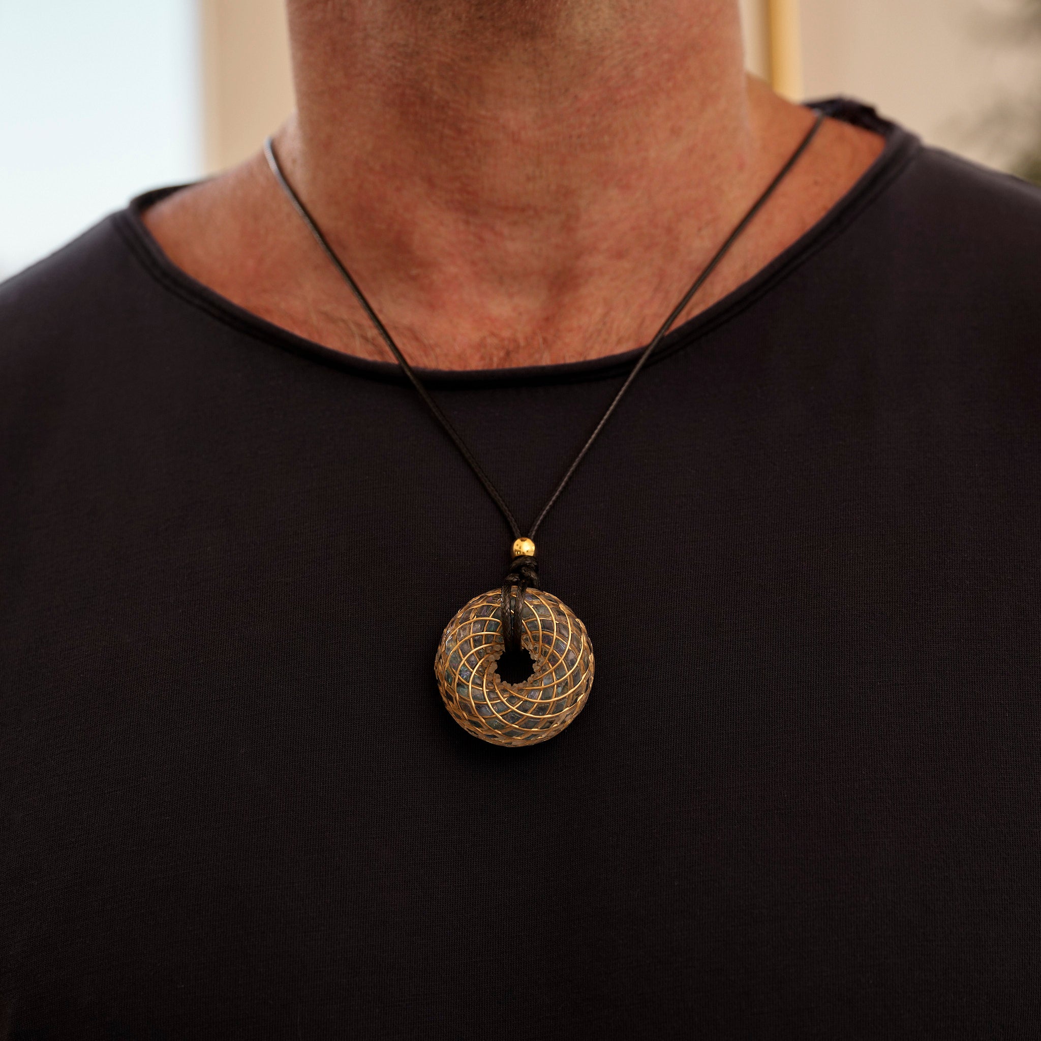 Aqua Superluminal iTorus iZ Crystal Toroidal Pendant