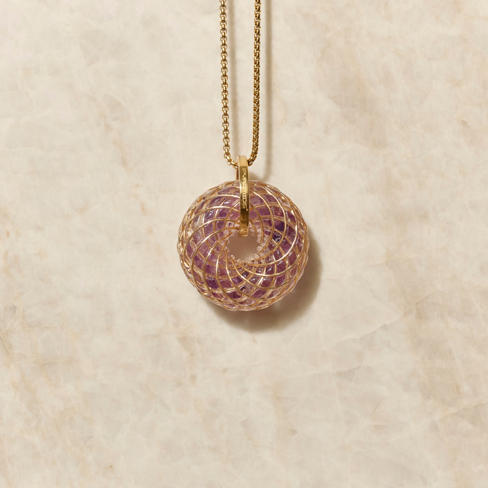 Violet Flame iTorus iZ Crystal Toroidal Pendant