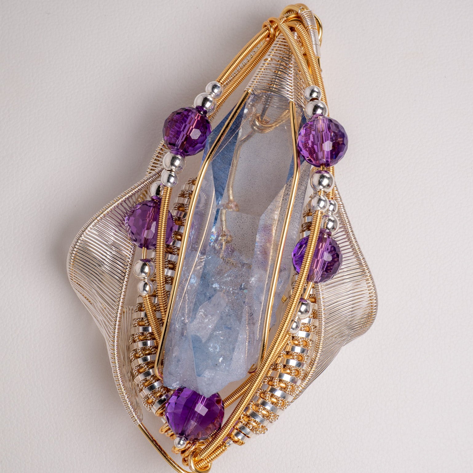 AQUA AURA + AMETHYST AMULET
