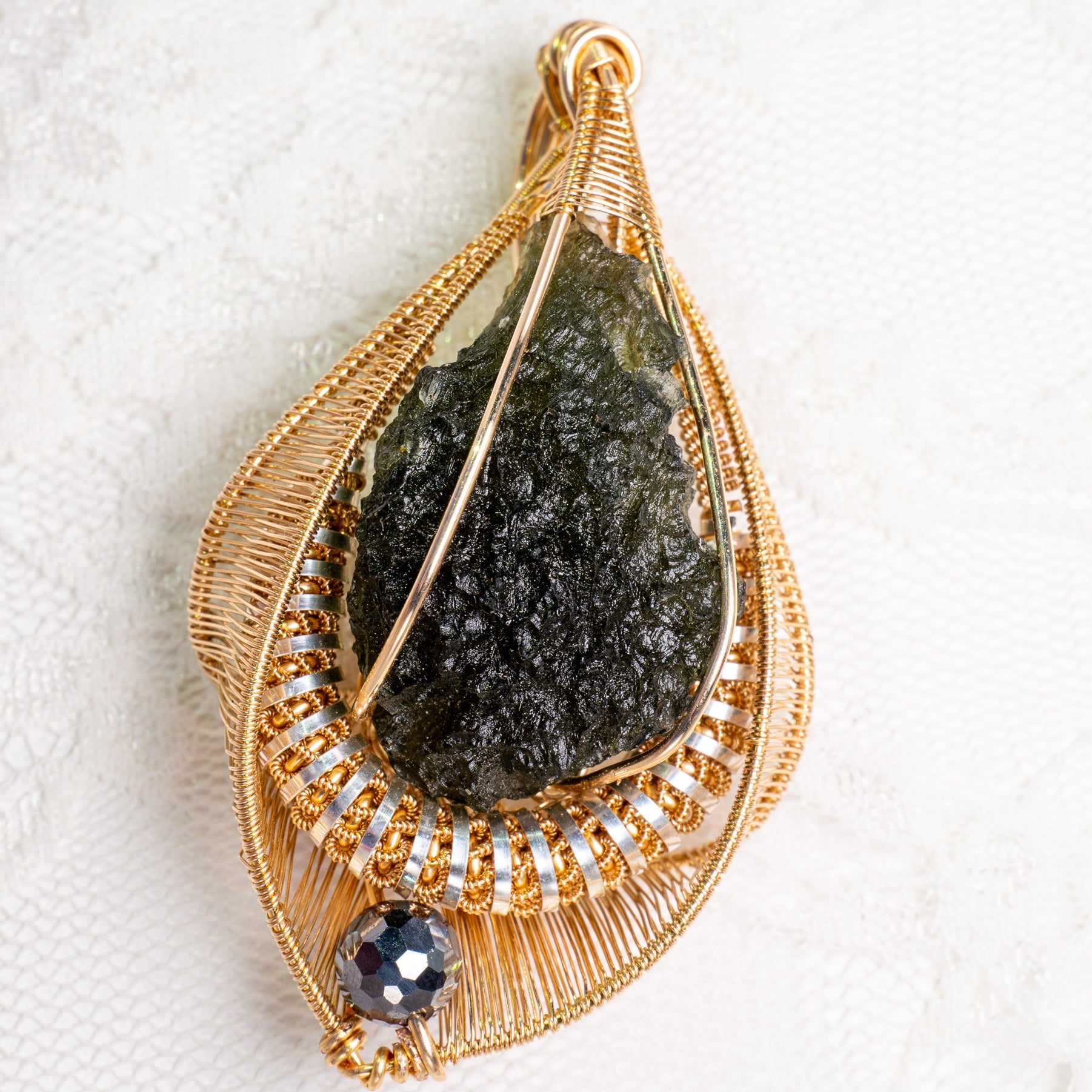 MOLDAVITE + TERAHERTZ AMULET