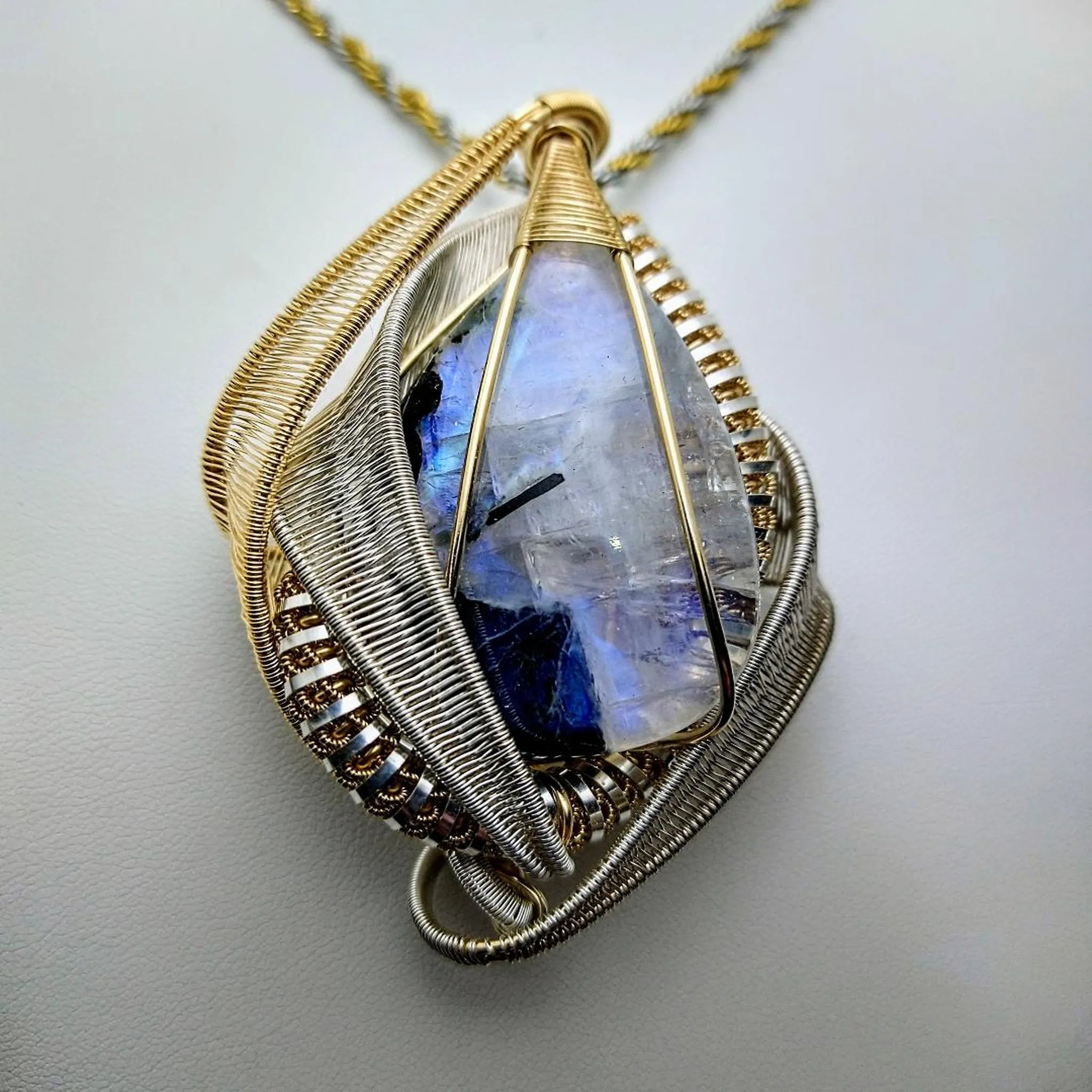 Lunar Shield: Moonstone + Tourmaline Amulet