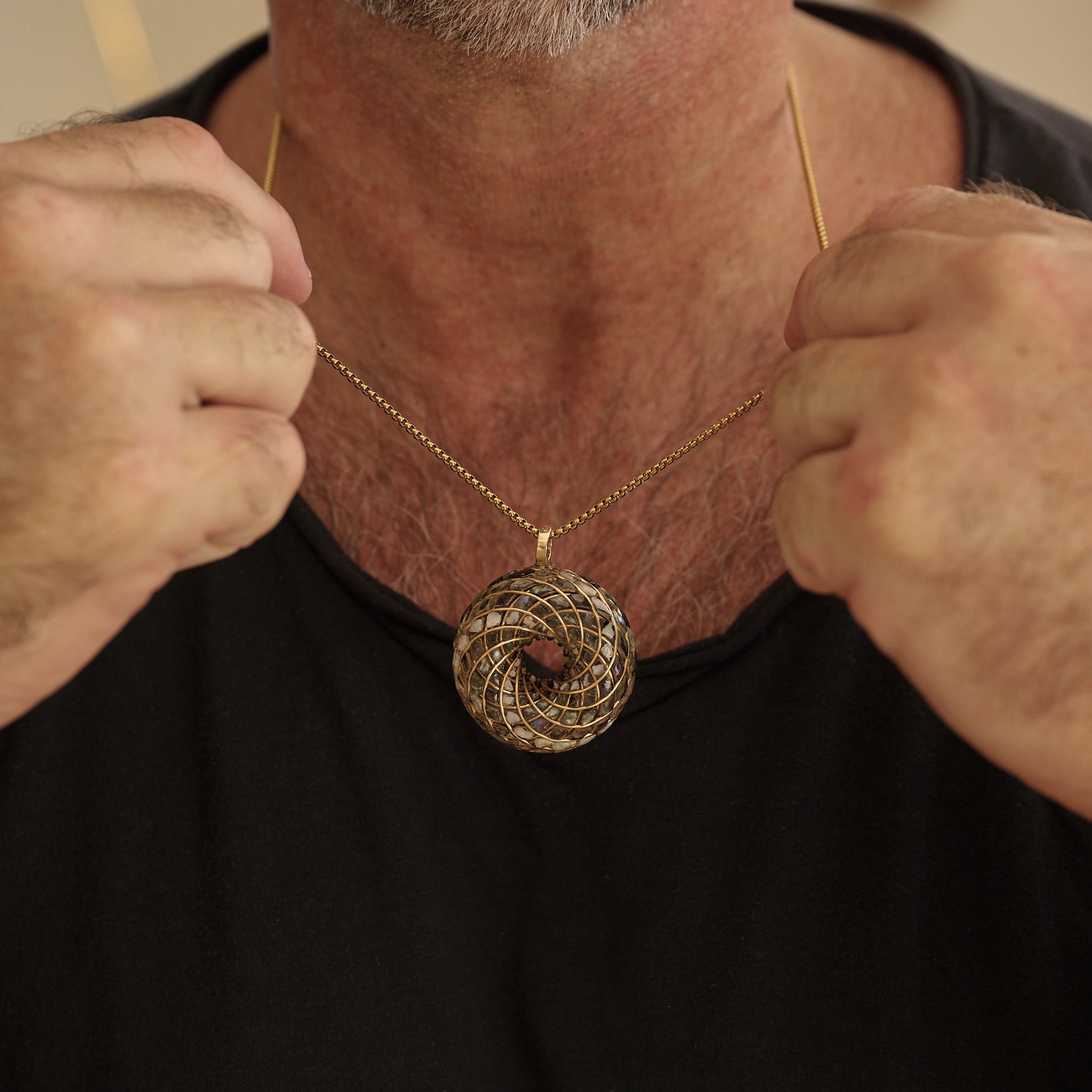 Custom Superluminal Spiral iZ Crystal Toroidal Pendant