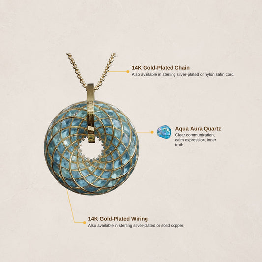 Aqua Superluminal iTorus iZ Crystal Toroidal Pendant