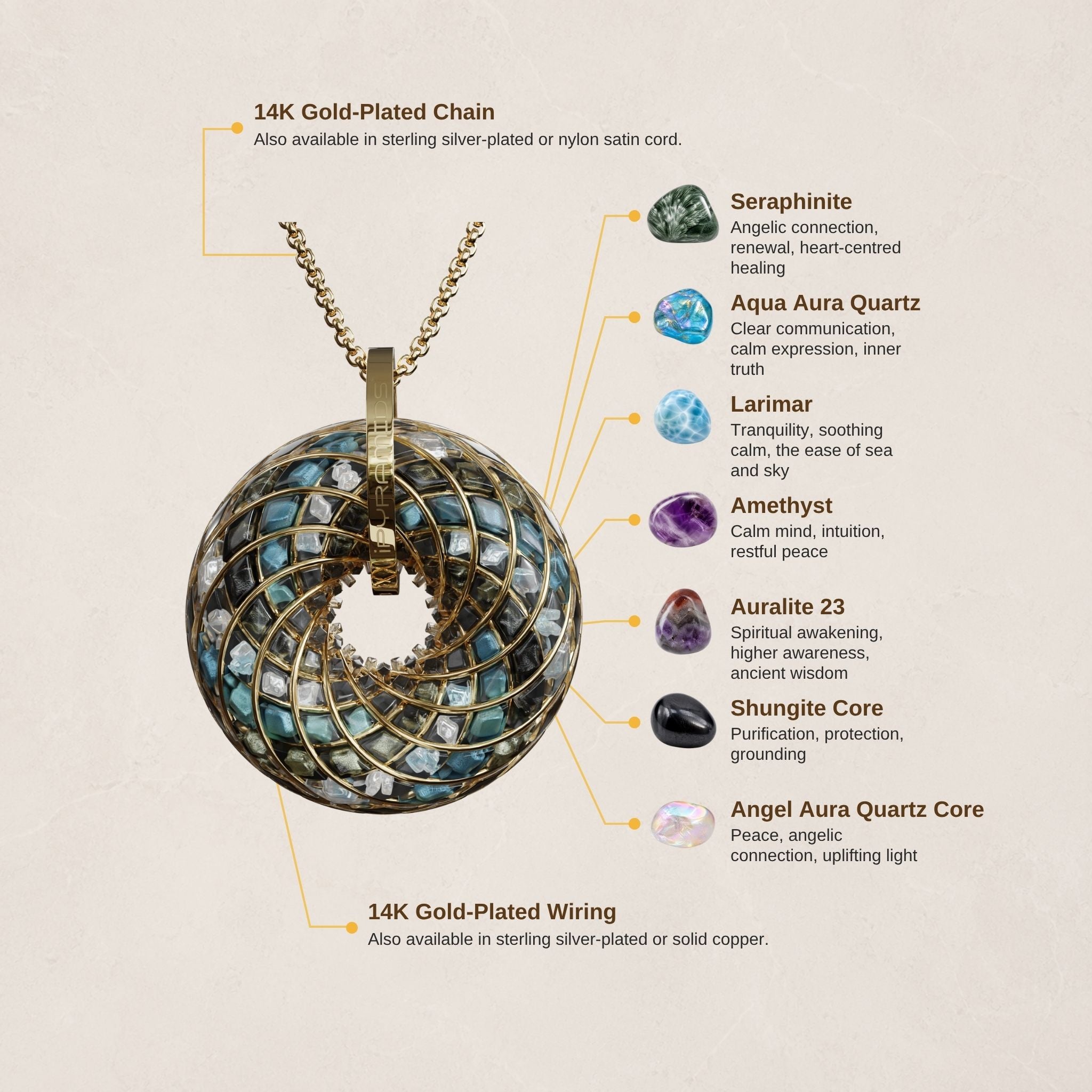 Custom Superluminal Spiral iZ Crystal Toroidal Pendant