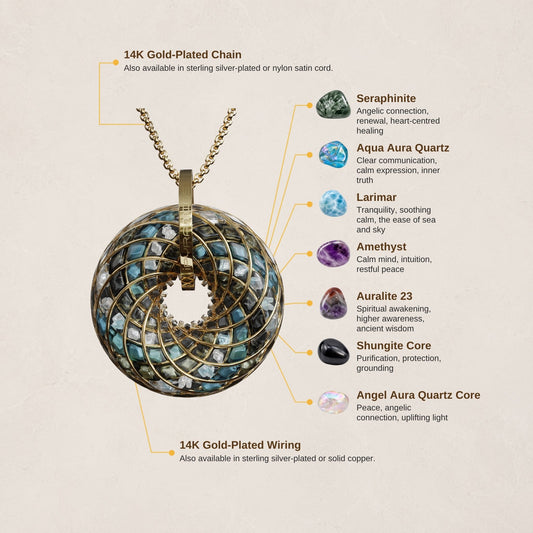 Custom Superluminal Spiral iZ Crystal Toroidal Pendant