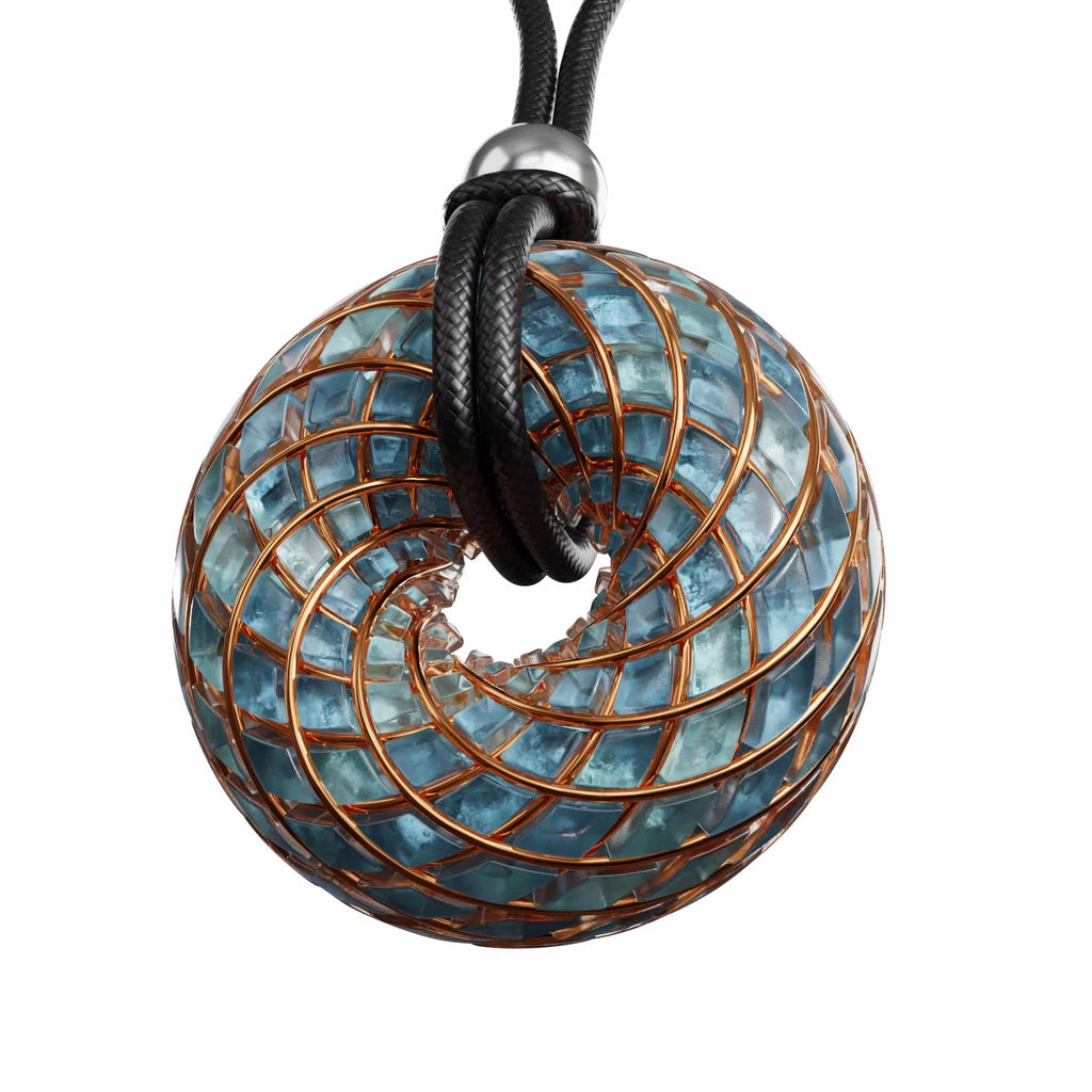 Aqua Superluminal iTorus iZ Crystal Toroidal Pendant