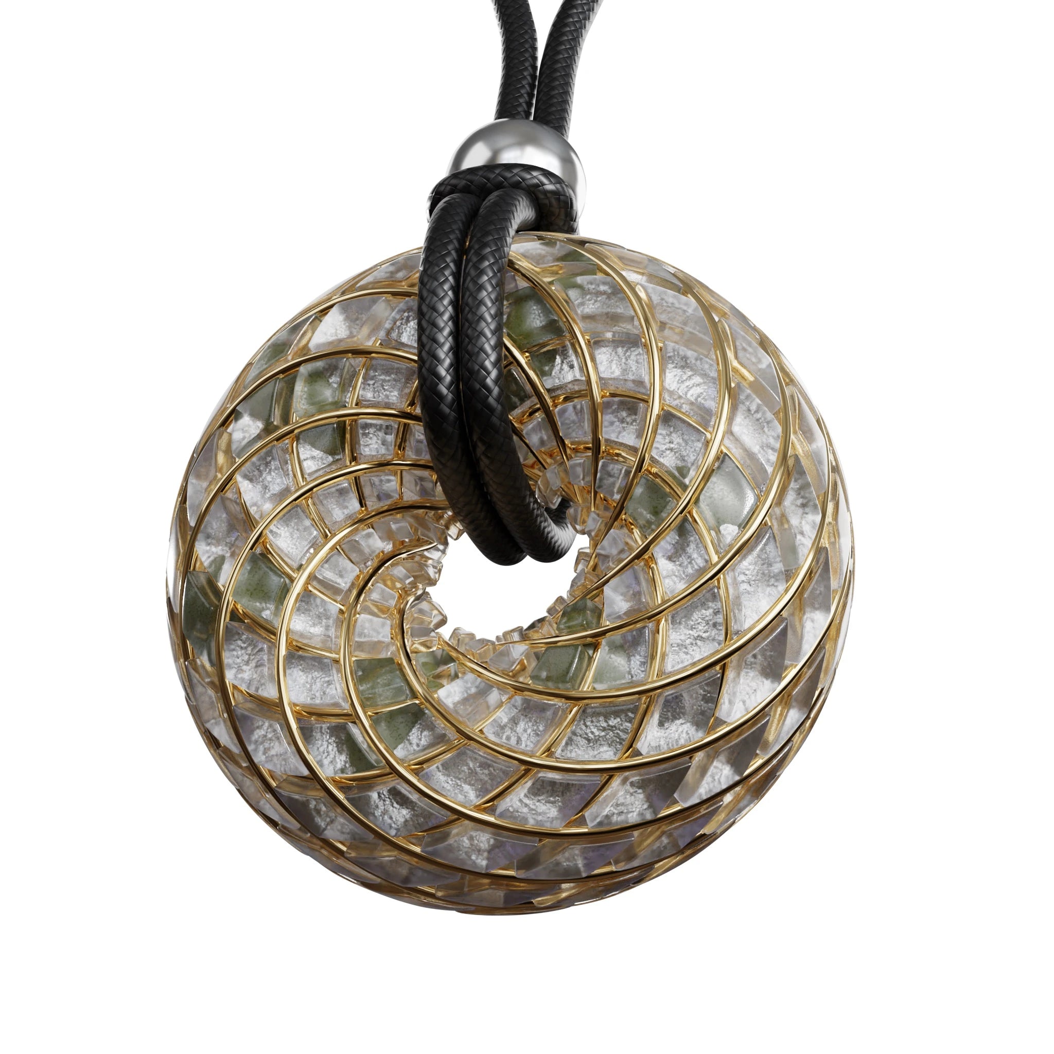Moldavite & Angel Aura - iTorus iZ Crystal Toroidal Pendant