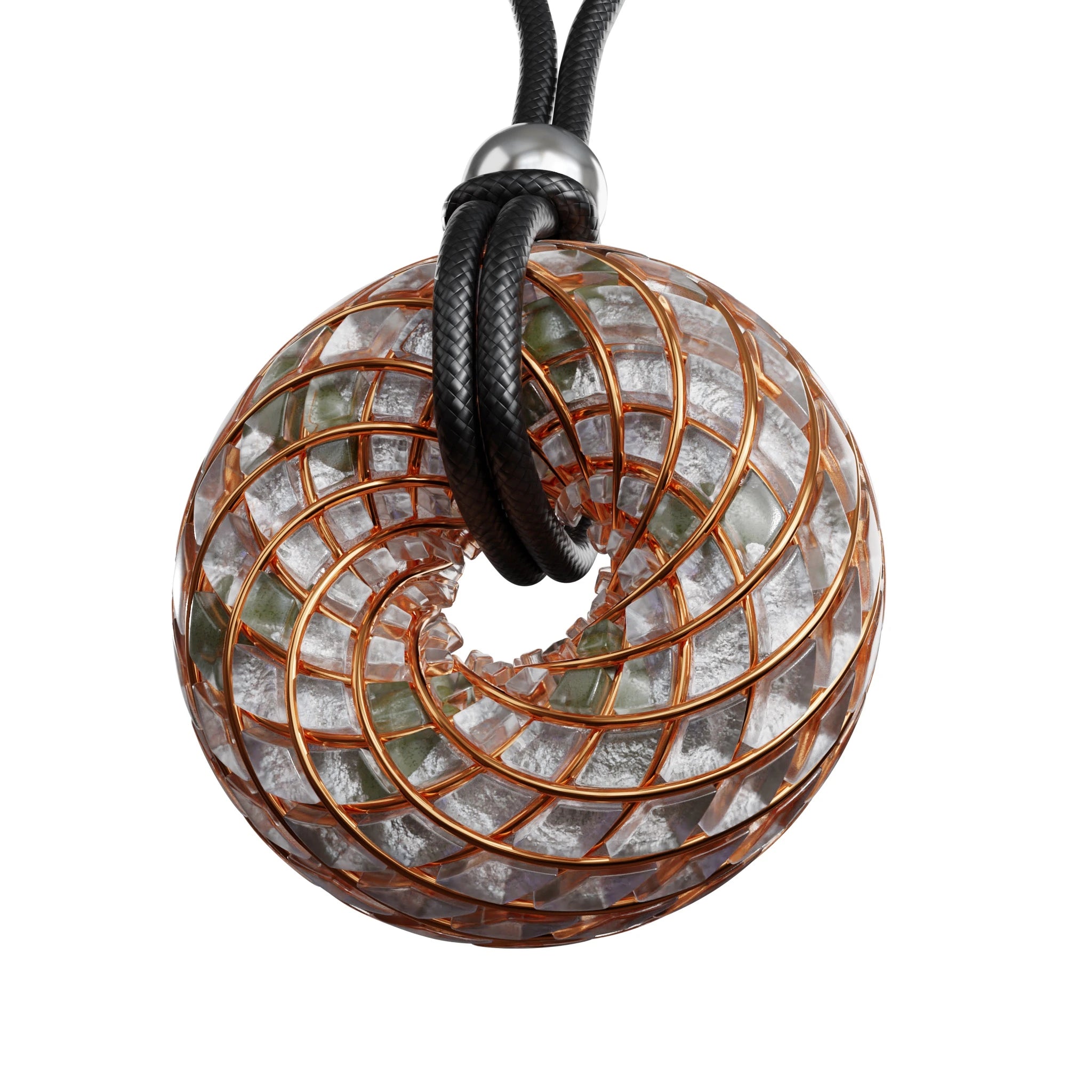 Moldavite & Angel Aura - iTorus iZ Crystal Toroidal Pendant