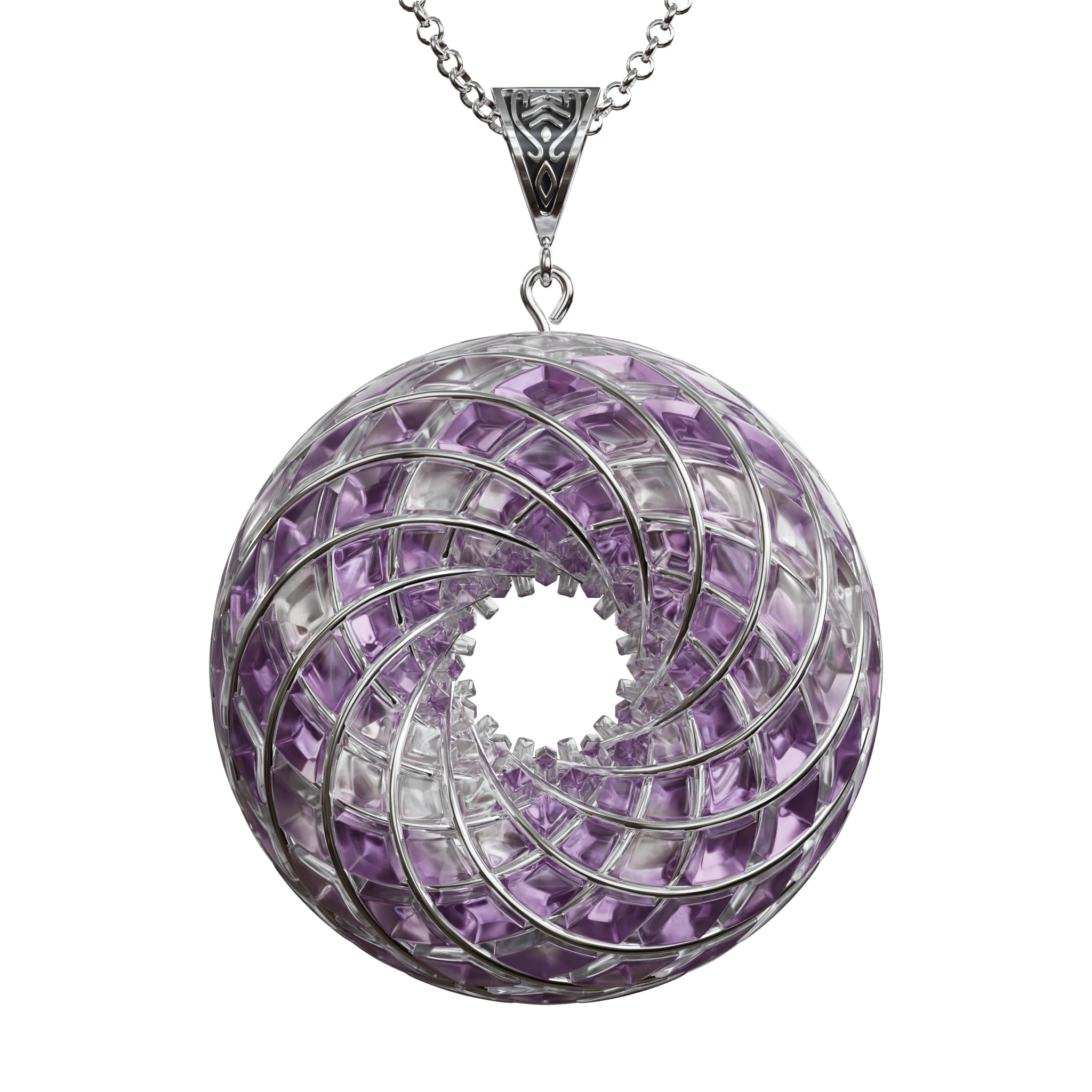Violet Flame iTorus iZ Crystal Toroidal Pendant