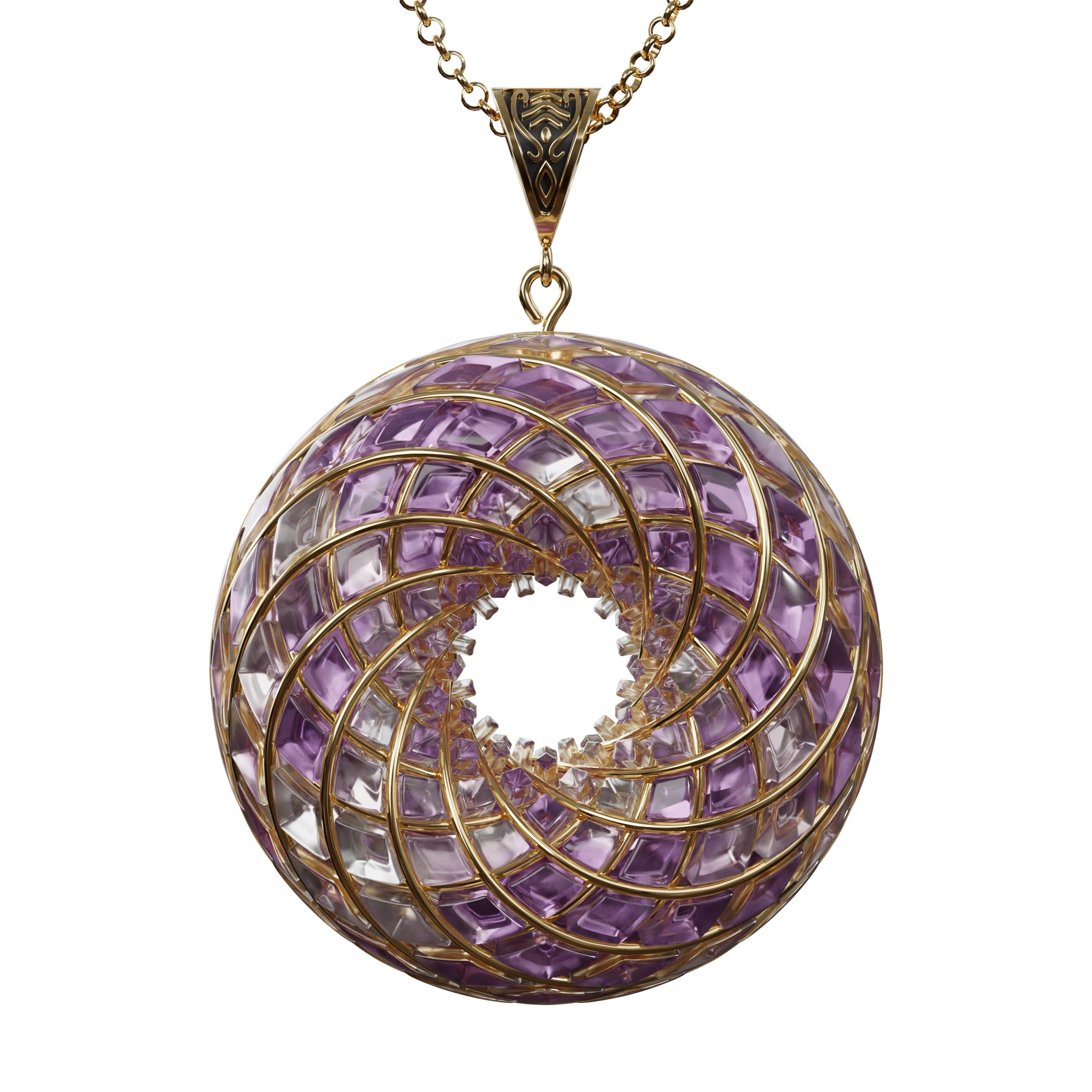 Violet Flame iTorus iZ Crystal Toroidal Pendant