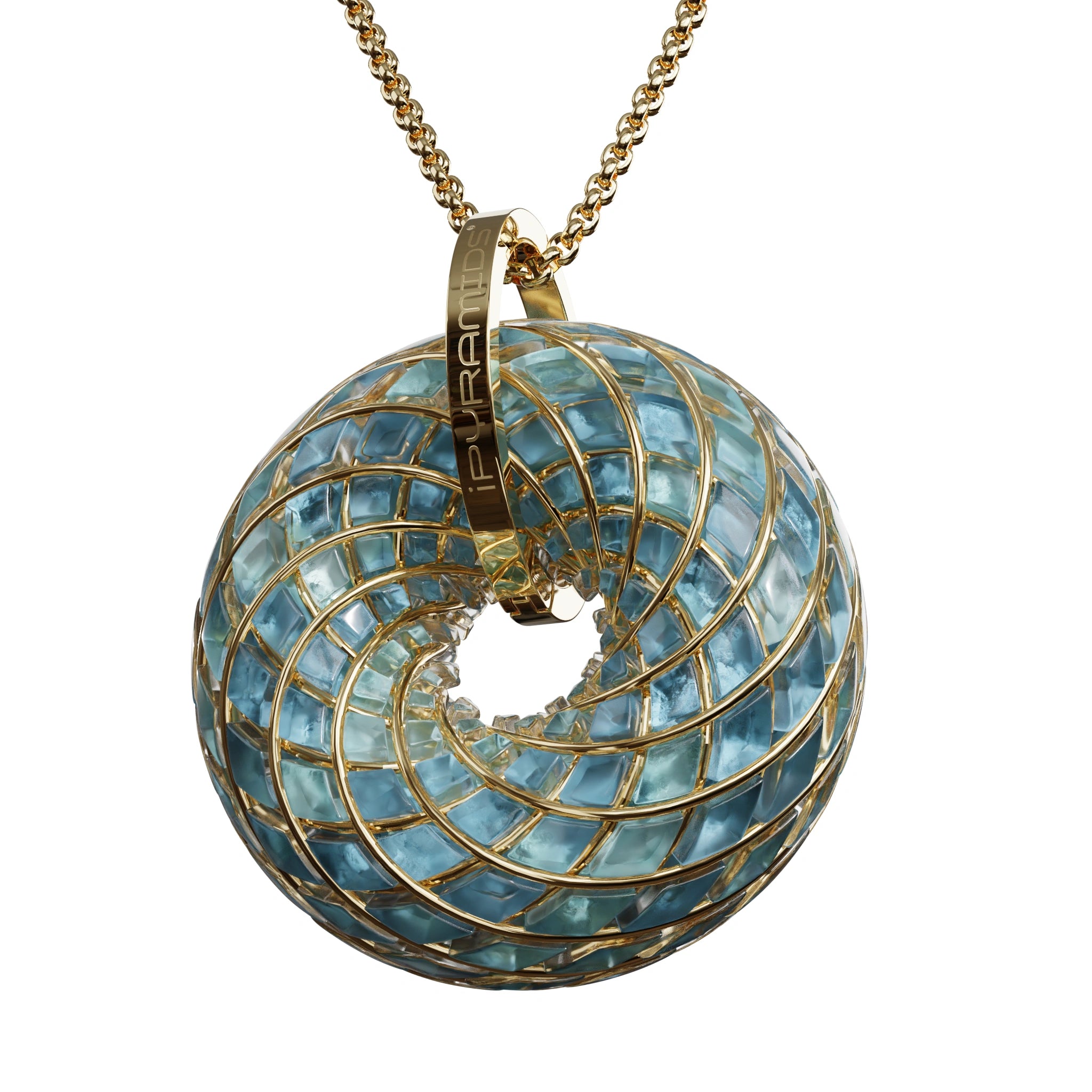 Aqua Superluminal iTorus iZ Crystal Toroidal Pendant