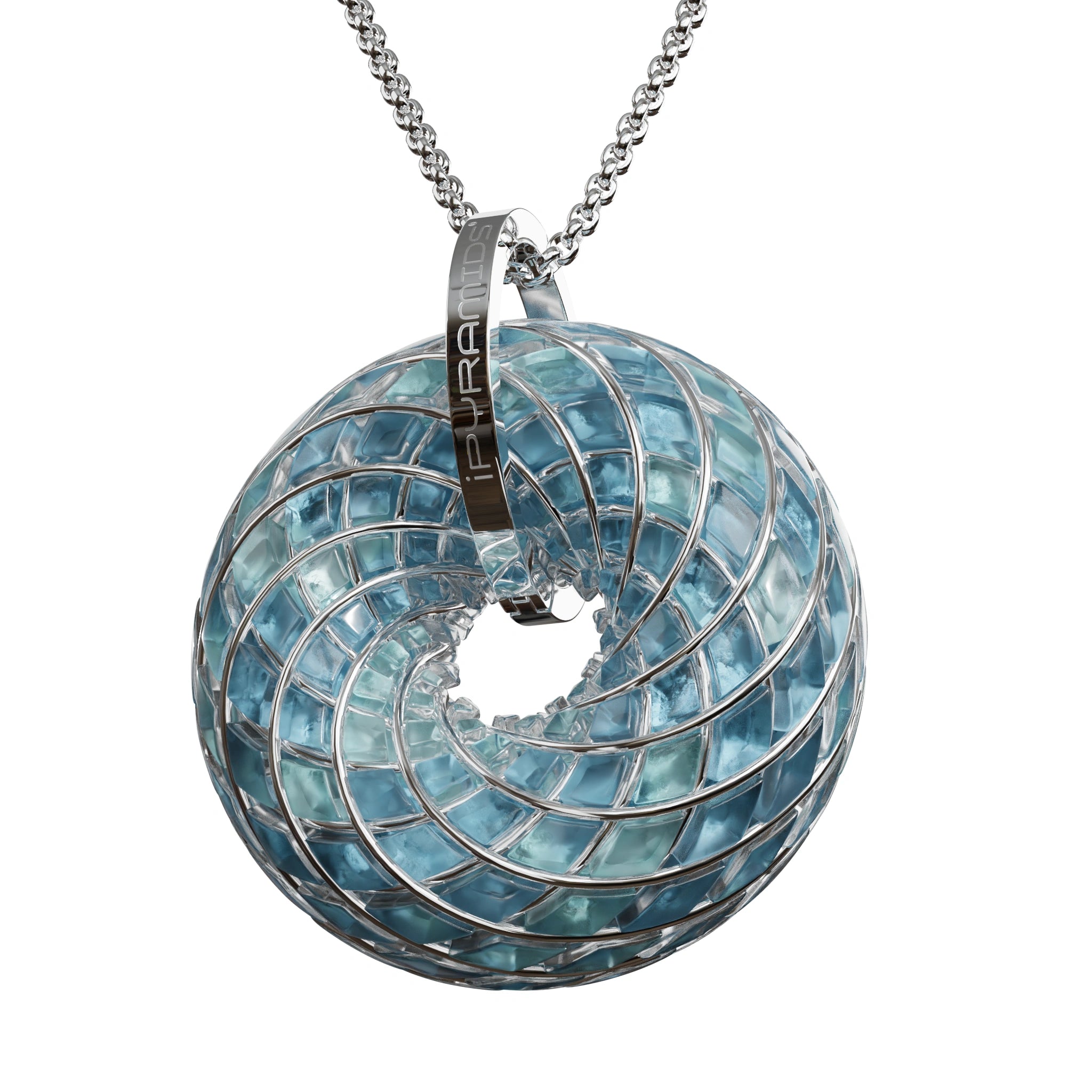 Aqua Superluminal iTorus iZ Crystal Toroidal Pendant