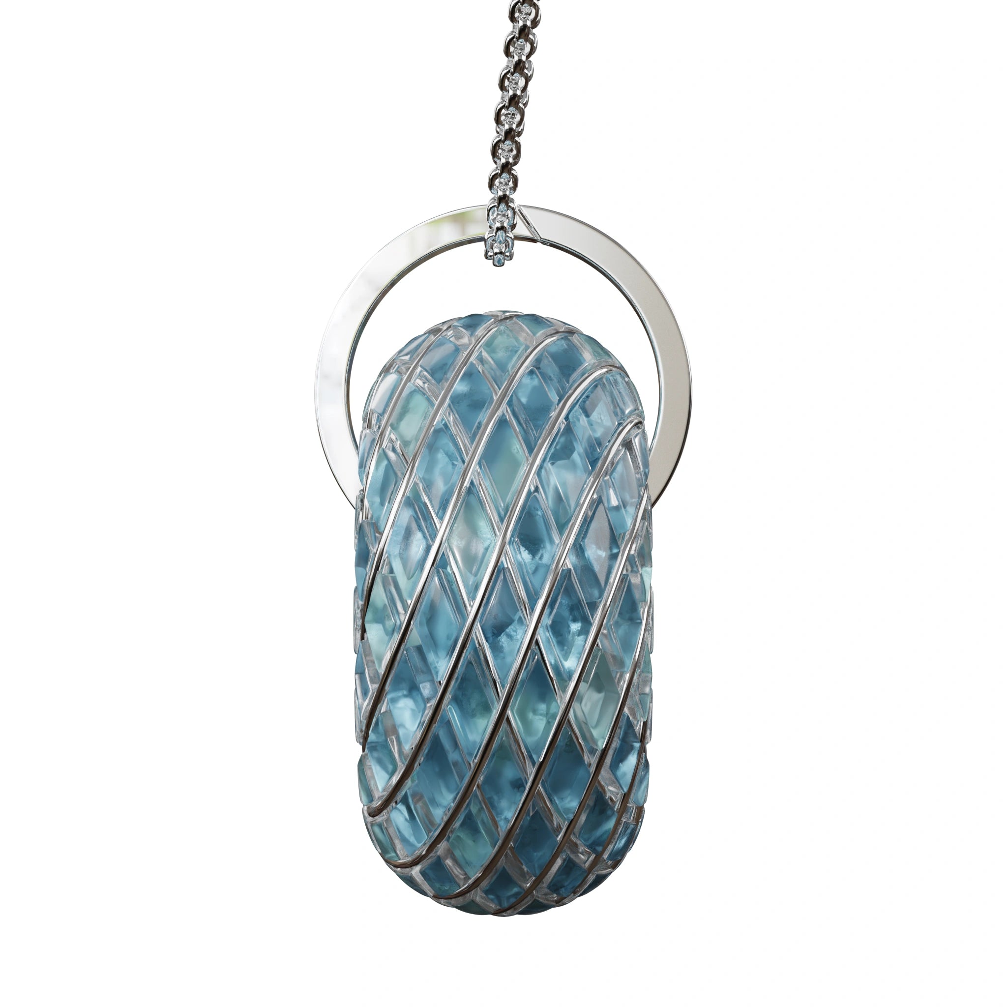 Aqua Superluminal iTorus iZ Crystal Toroidal Pendant
