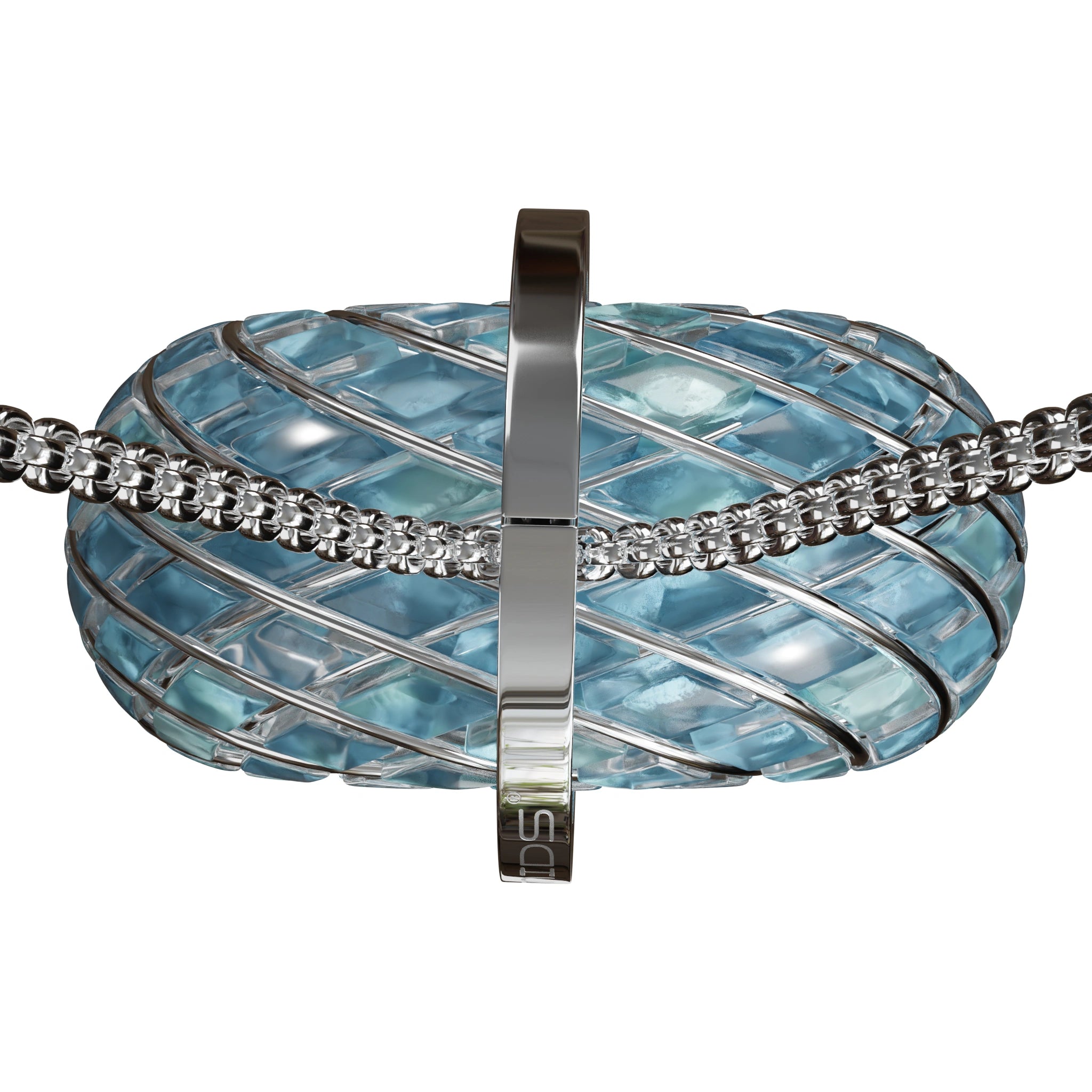 Aqua Superluminal iTorus iZ Crystal Toroidal Pendant