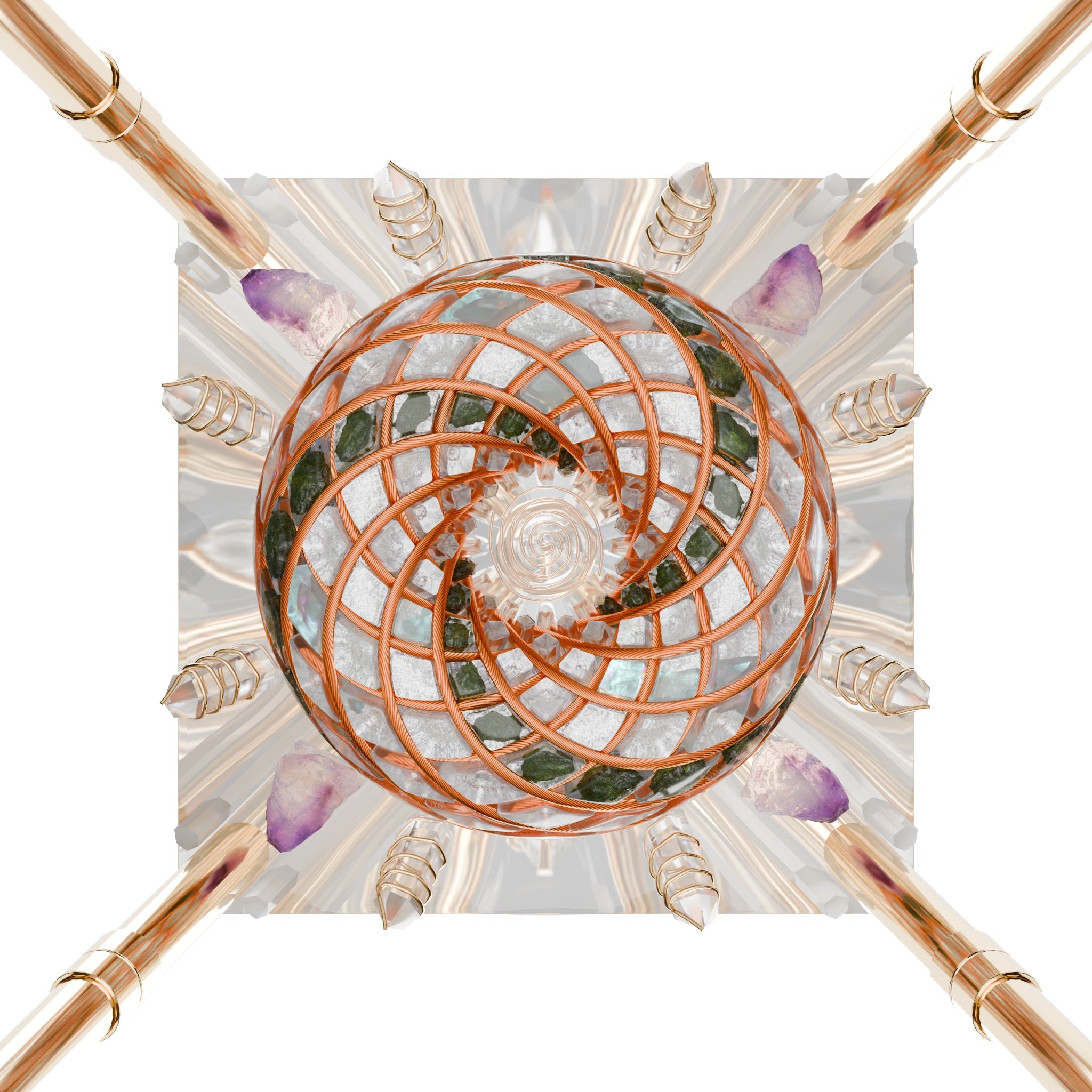 Moldavite and Angel Aura – iPyramids i9 Nubian Quantum Vortex & Shield