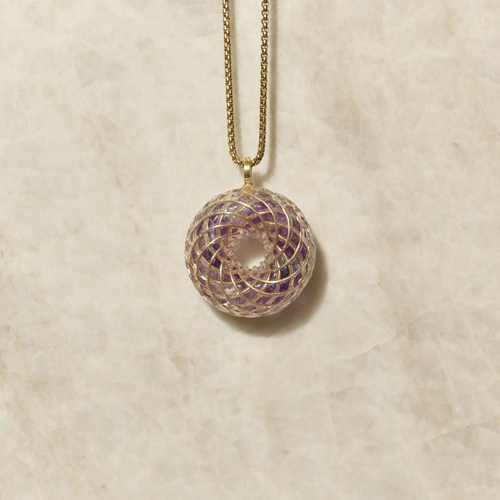 Violet Flame iTorus iZ Crystal Toroidal Pendant