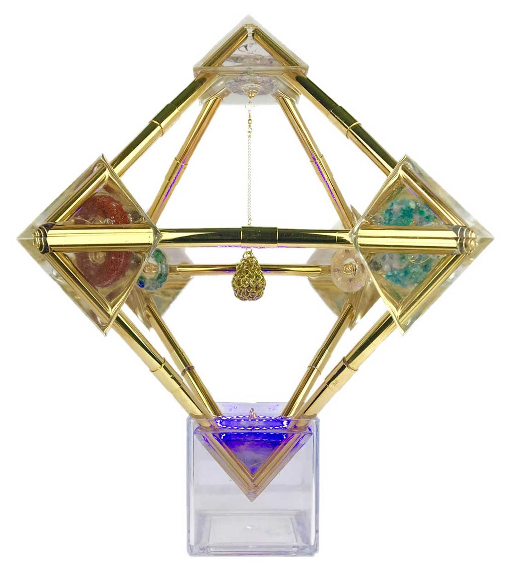 Stargate 3.0: Luxurious Gold-Plated Energy Harmonizer with Programmable LED Spectrum - iPyramids